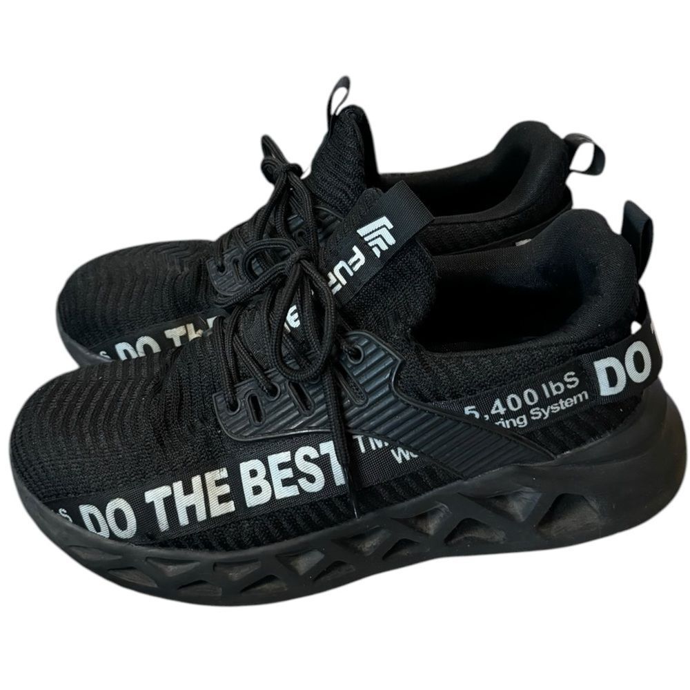 WORLDSAFETY Men's Black White Steel Toe Lightweight Non-Slip Sneakers 41